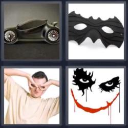 4 fotos 1 palabra máscara batman