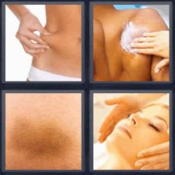 4 fotos 1 palabra crema masaje
